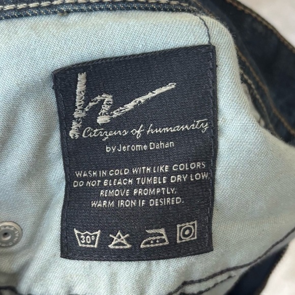 Citizens of Humanity Ingrid #002 Low Waist Flare Jeans Dark Denim Wash Y2K - Picture 14 of 16